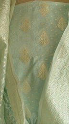Light Aqua Banarasi Linen Suit