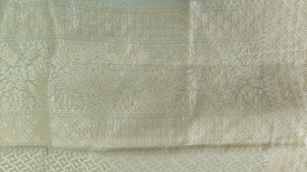 Light Aqua Banarasi Linen Suit