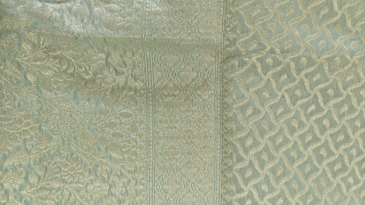 Light Aqua Banarasi Linen Suit