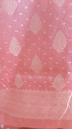 Coral Pink Banarasi Linen Suit