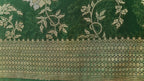 Dark Green Georgette Floral Jaal