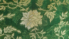 Dark Green Georgette Floral Jaal