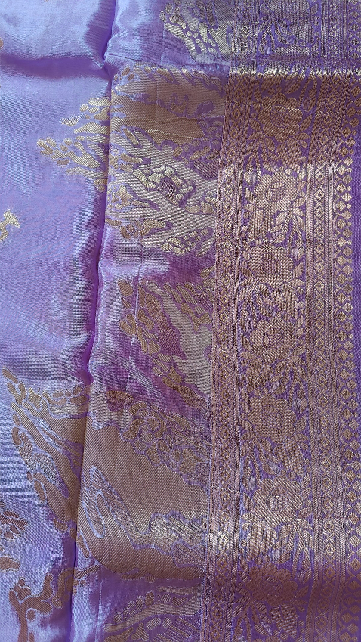 Lavender Silver Zari Designer Saree