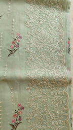 Light Green Organza Thread Saree