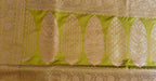 Parrot Green Jaal Katan Silk Saree