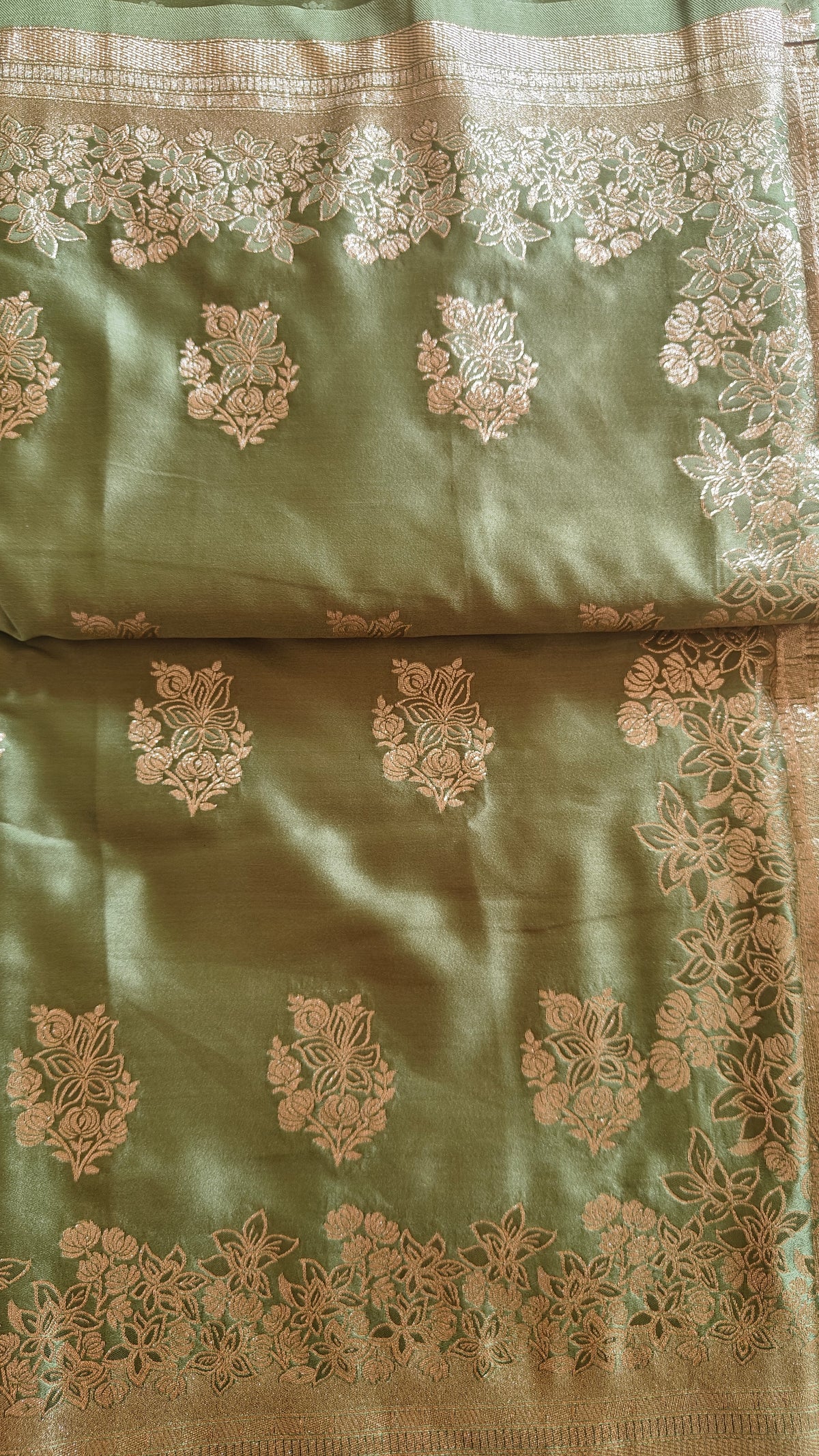 Pastel green Banarasi Silk