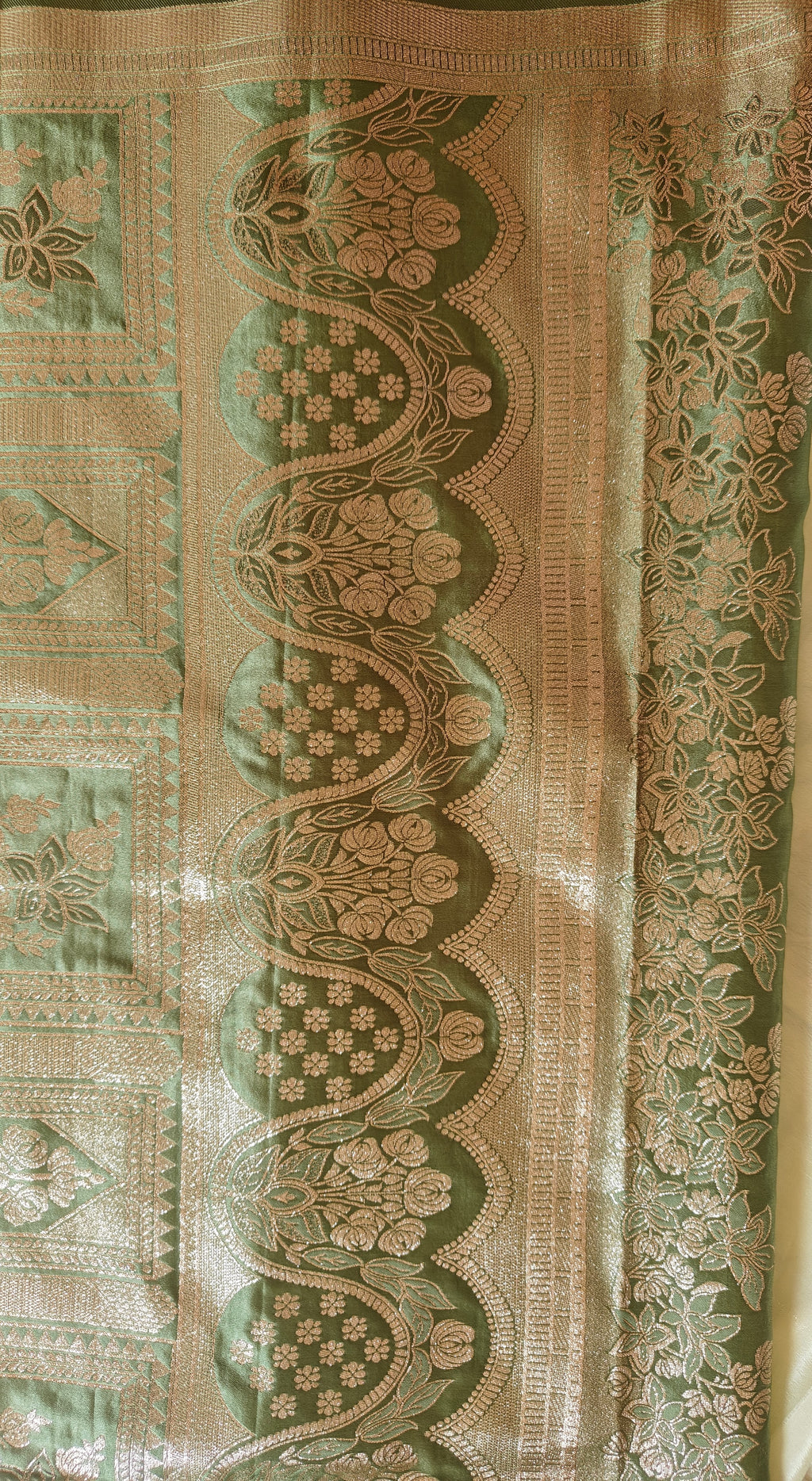 Pastel green Banarasi Silk