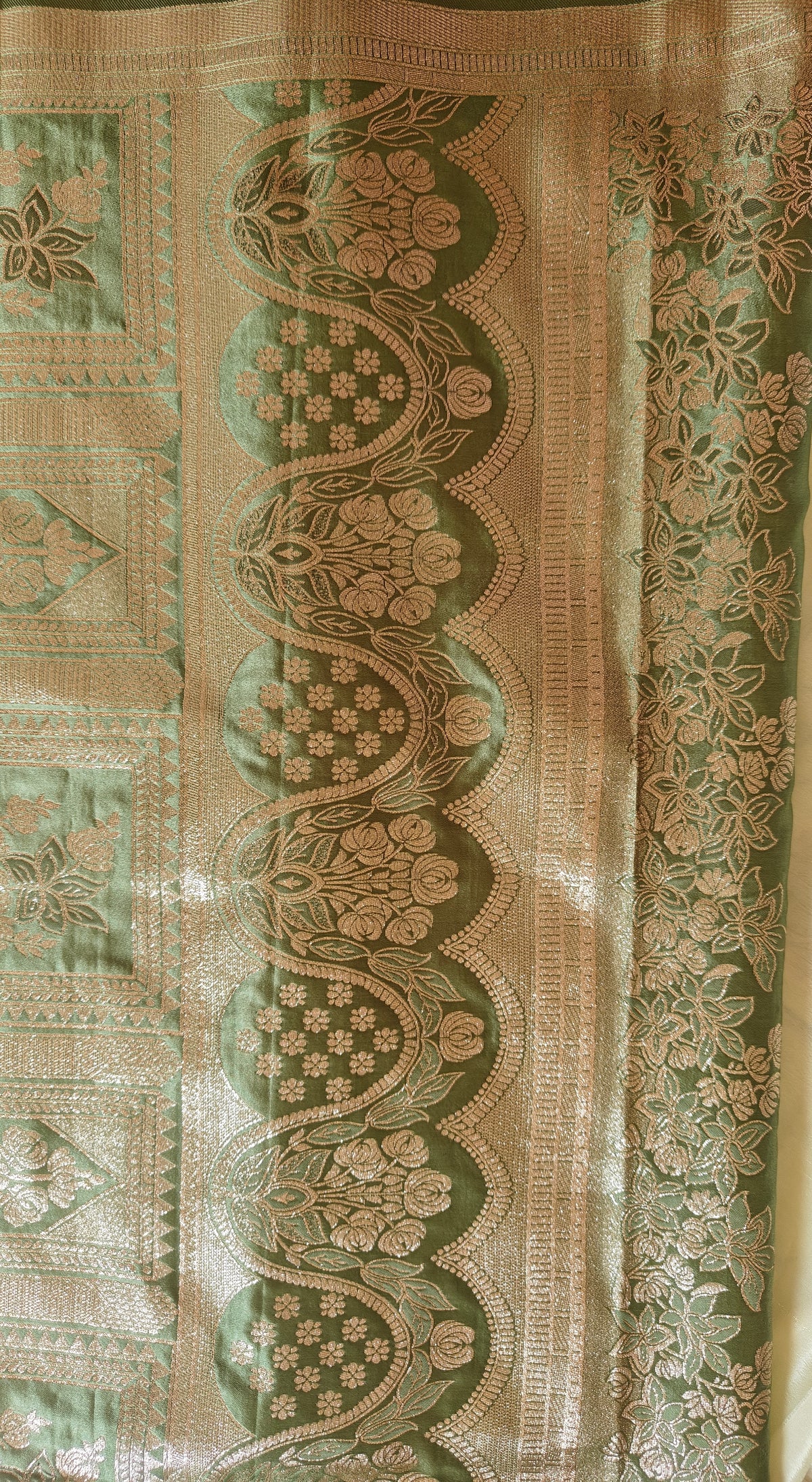 Pastel green Banarasi Silk