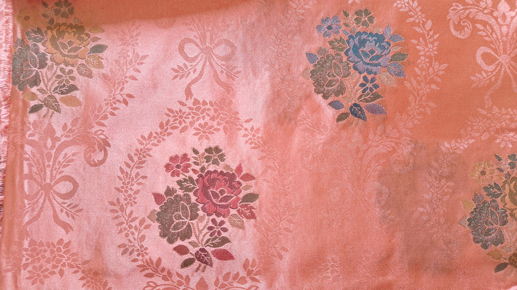 Peach Tanchoi Meenakari Banarasi Silk