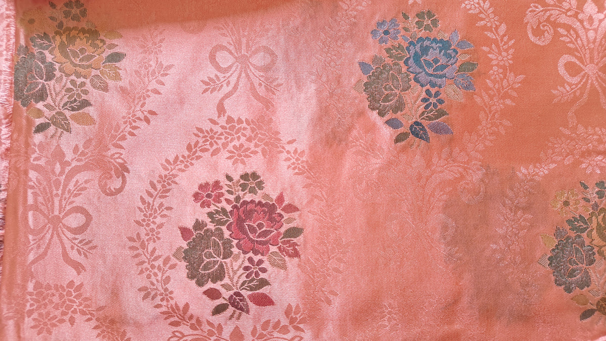 Peach Tanchoi Meenakari Banarasi Silk
