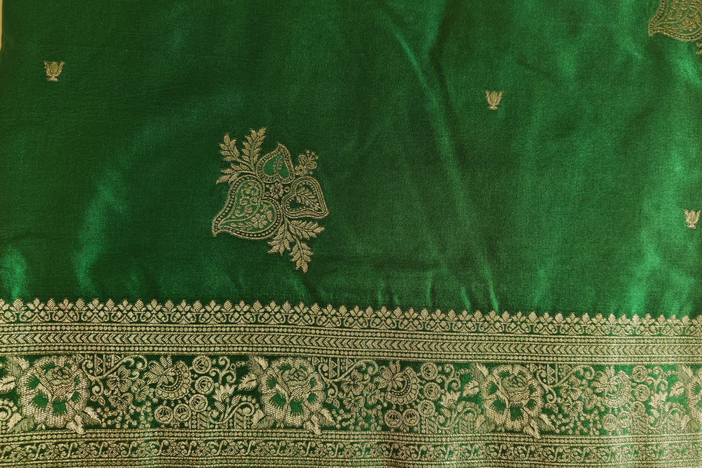 Dark Green Banarasi Silk