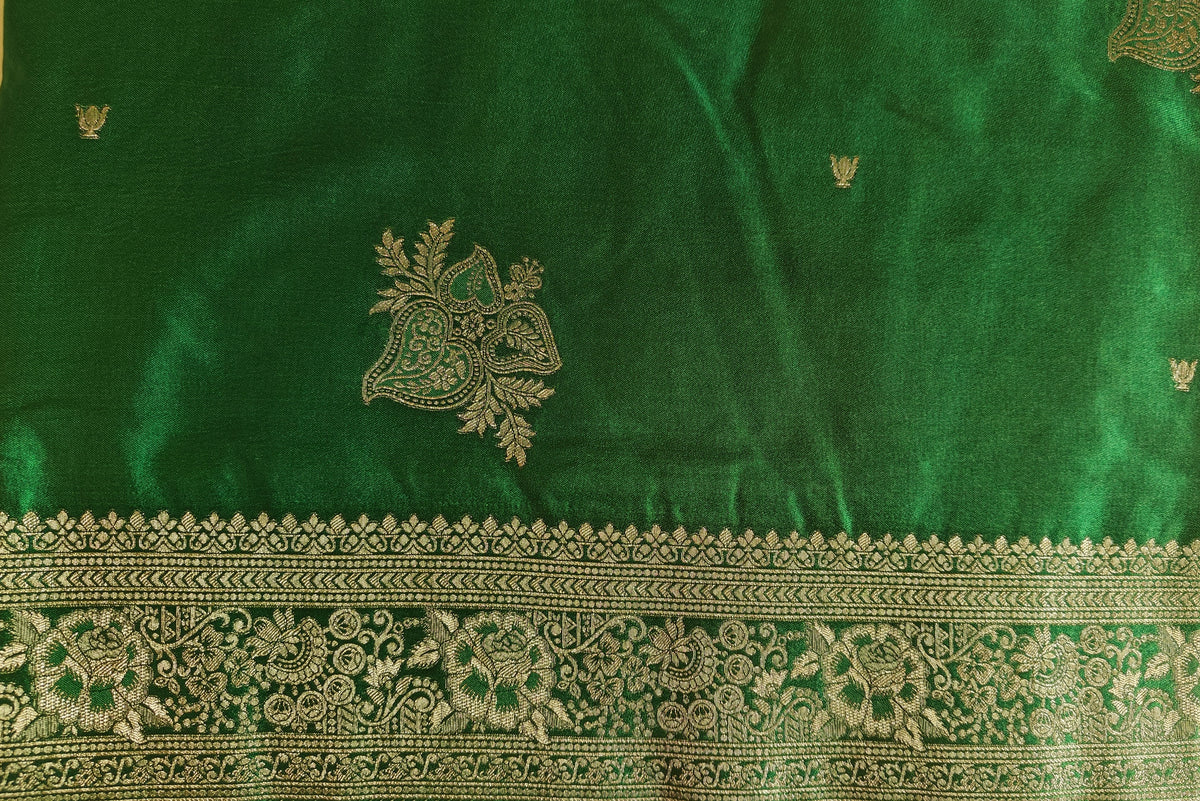 Dark Green Banarasi Silk