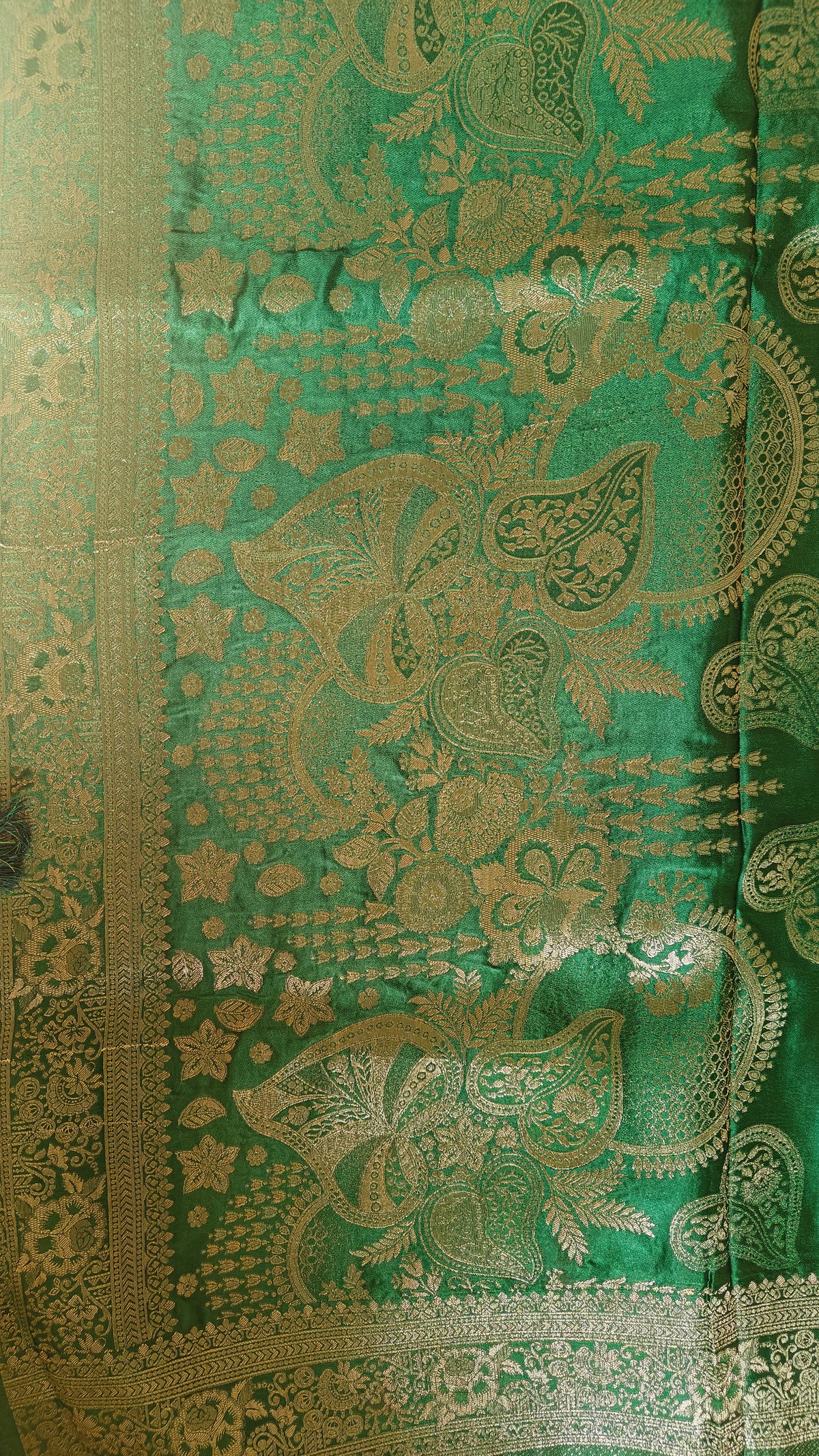 Dark Green Banarasi Silk