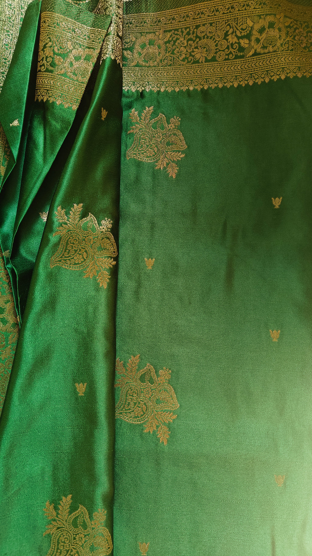 Dark Green Banarasi Silk