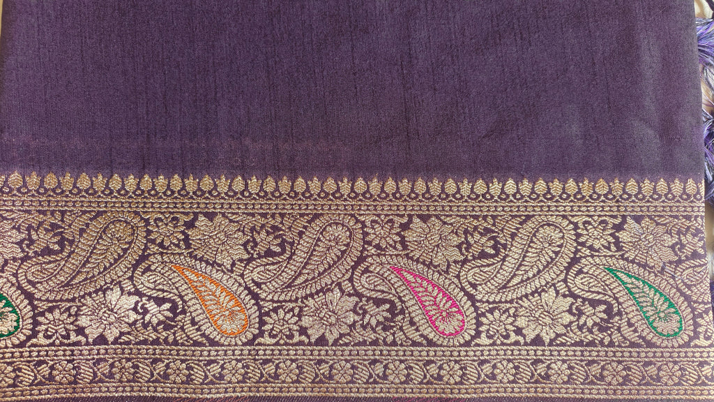 Purple Raw Silk Classic Saree
