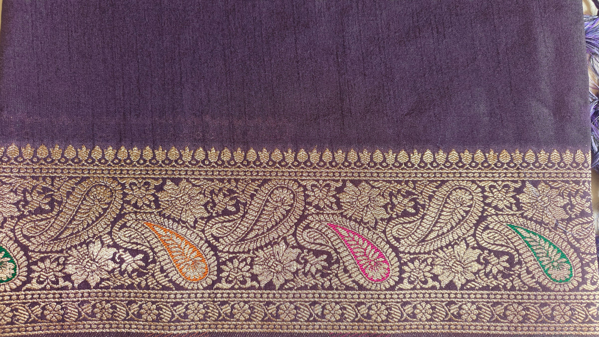 Purple Raw Silk Classic Saree