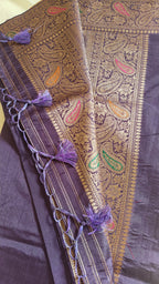 Purple Raw Silk Classic Saree