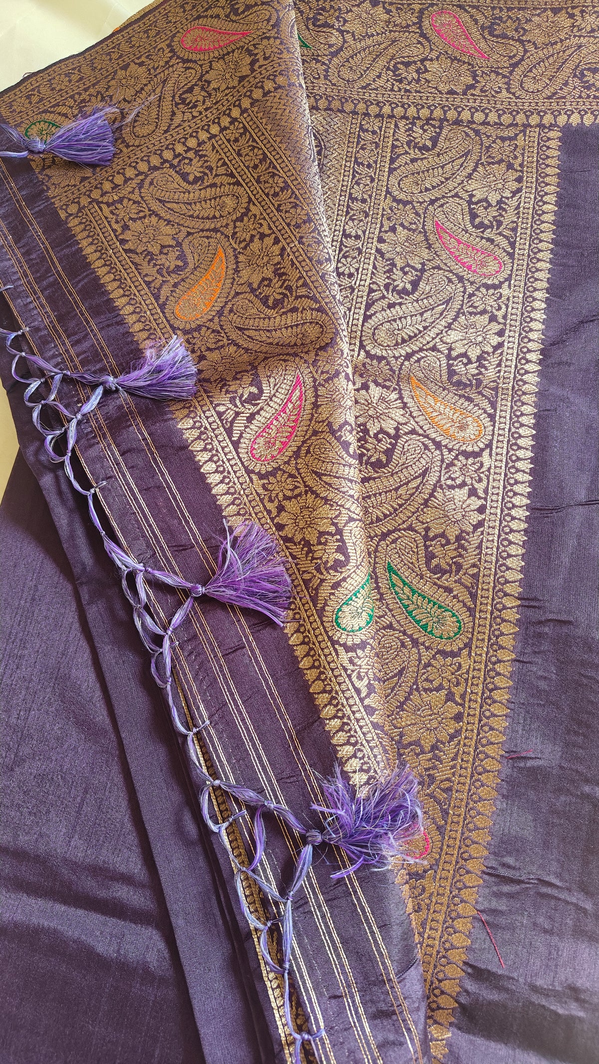 Purple Raw Silk Classic Saree