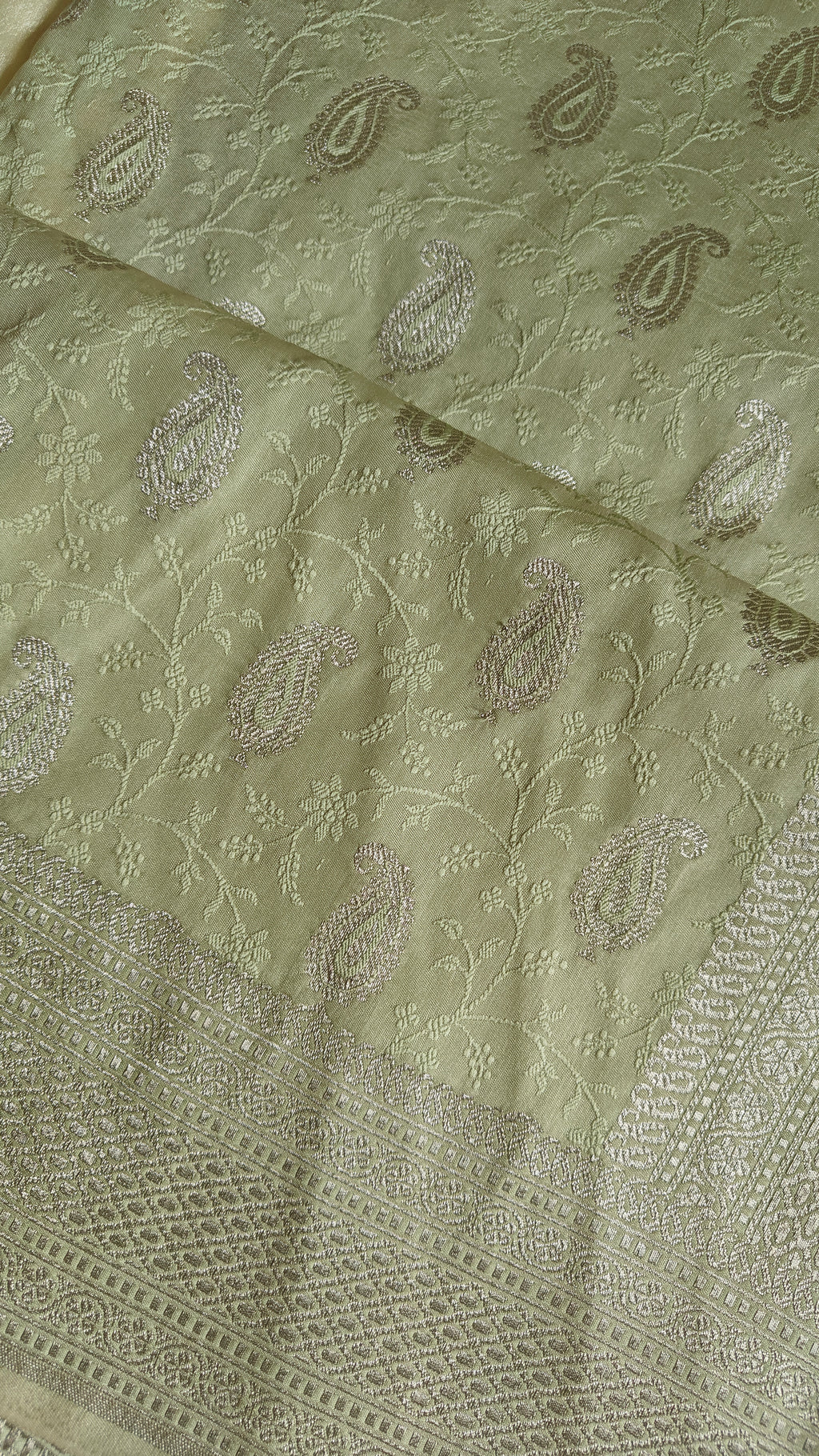 Pastel Green Tanchoi Silk Saree