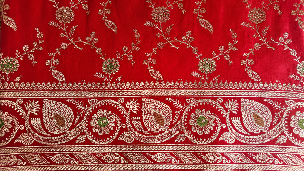 Red banarasi Katan Meenakari
