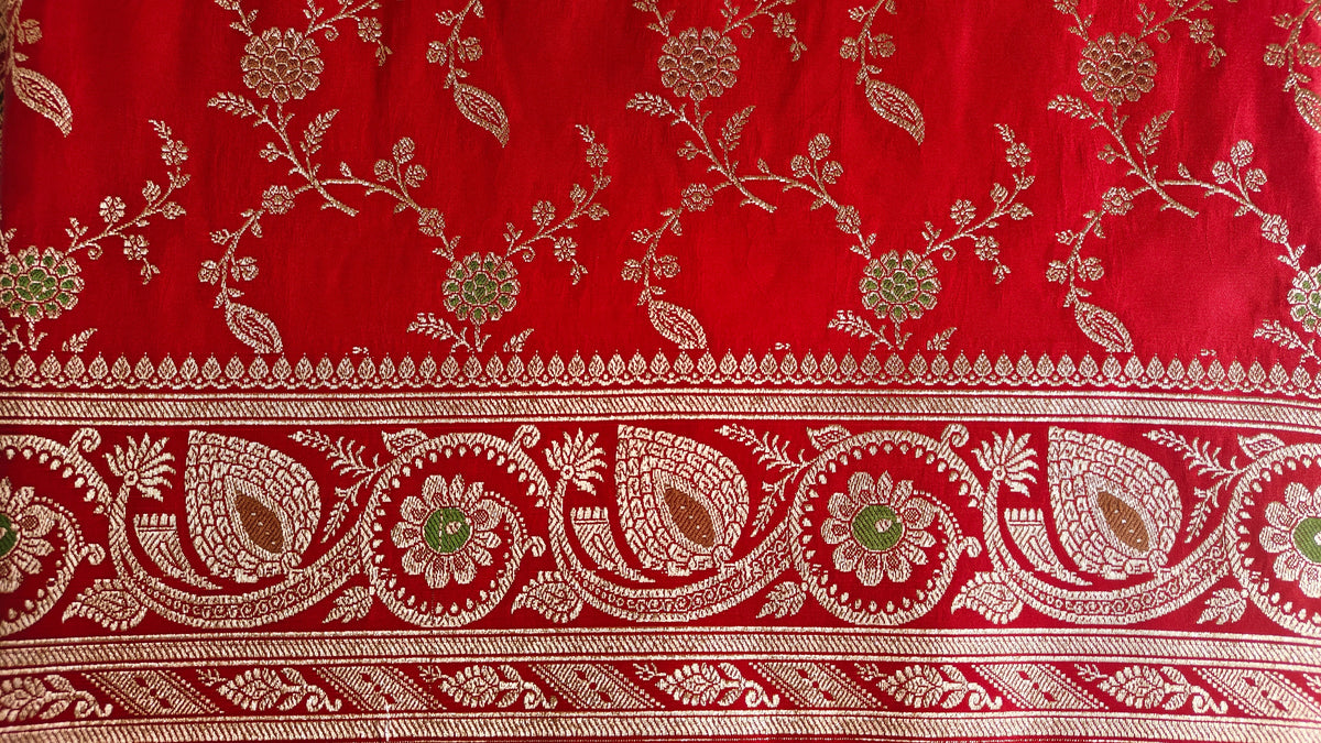Red banarasi Katan Meenakari