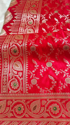 Red banarasi Katan Meenakari