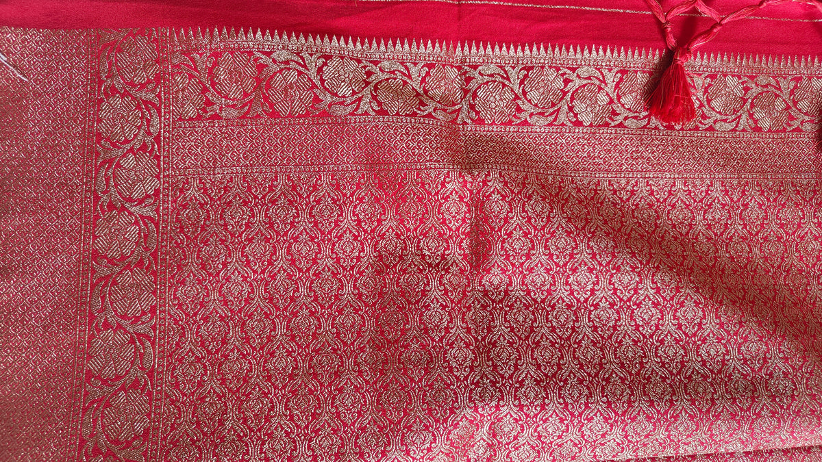 Green Red Georgette Booti Saree