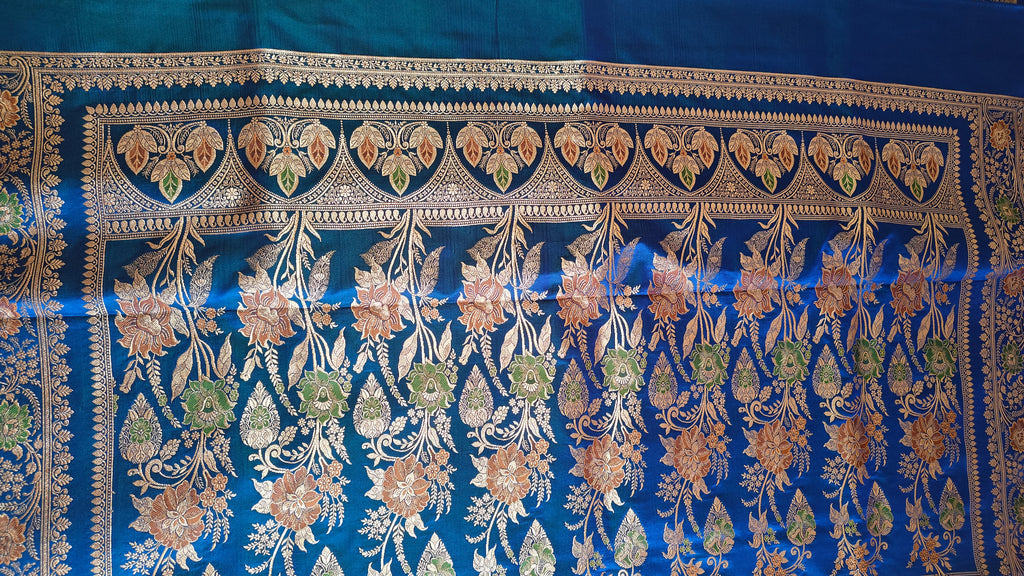 Royal Blue Katan Meenakari Jaal