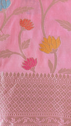 Pastel Pink Cotton Meenakari Jaal Saree