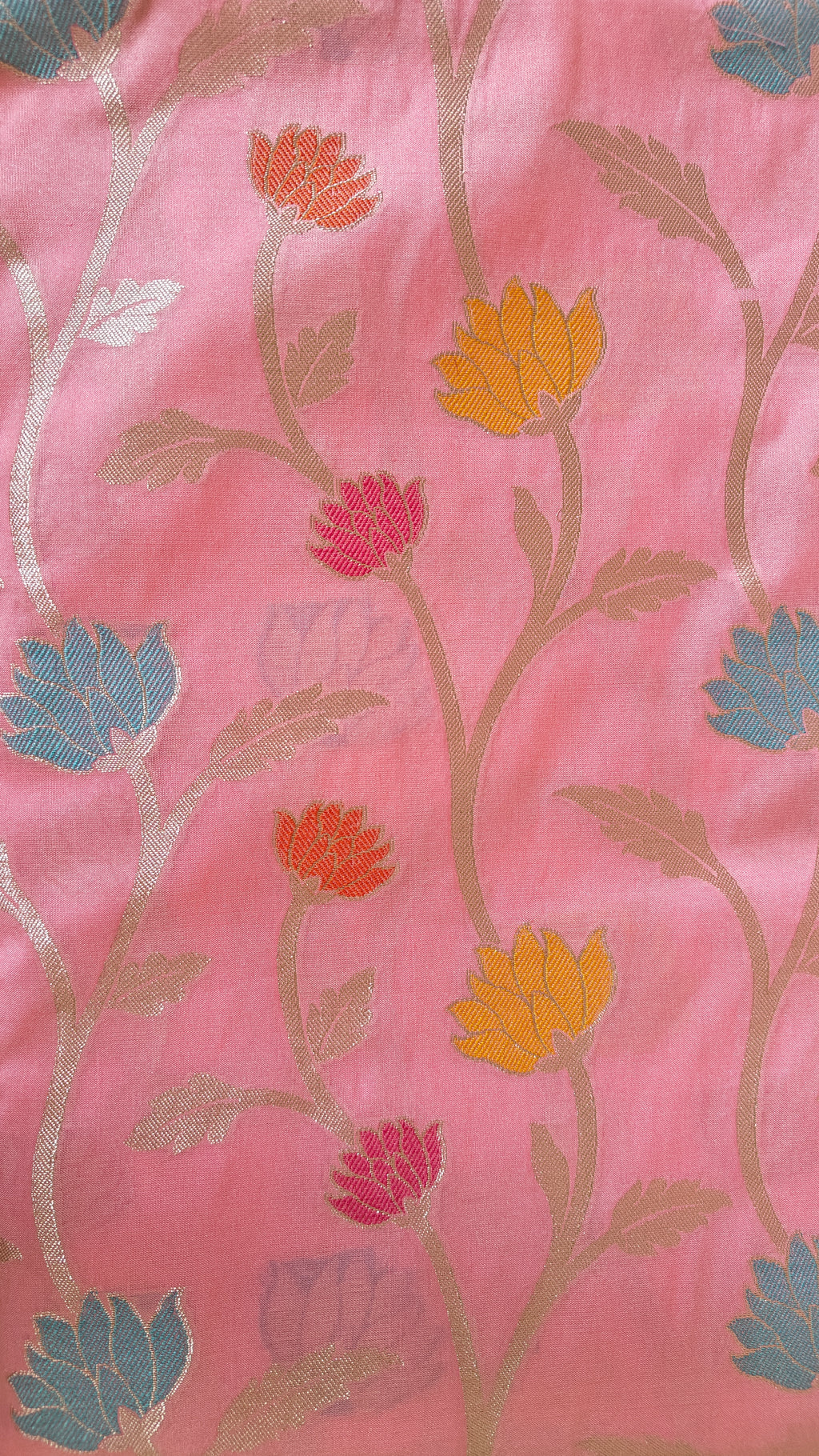 Pastel Pink Cotton Meenakari Jaal Saree