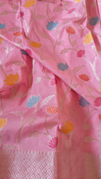 Pastel Pink Cotton Meenakari Jaal Saree