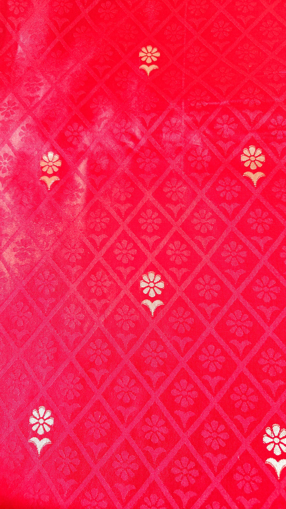 Red Banarasi Silk Tanchoi Saree