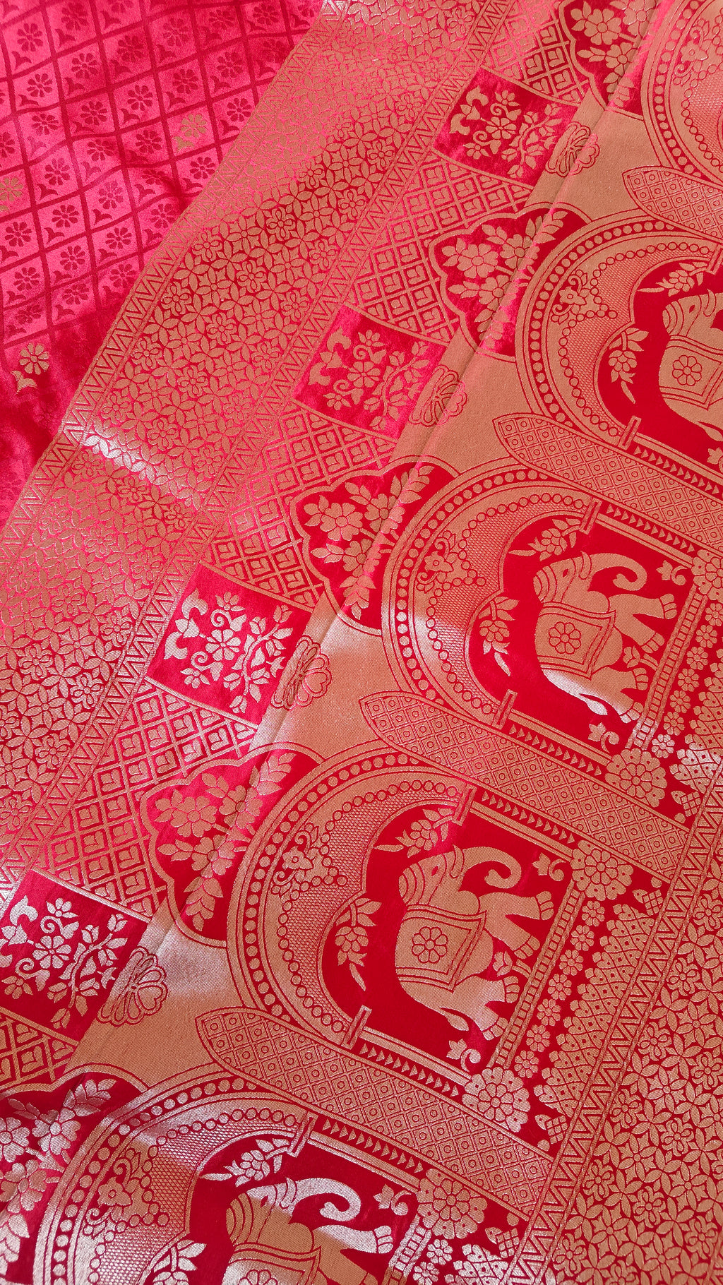 Red Banarasi Silk Tanchoi Saree