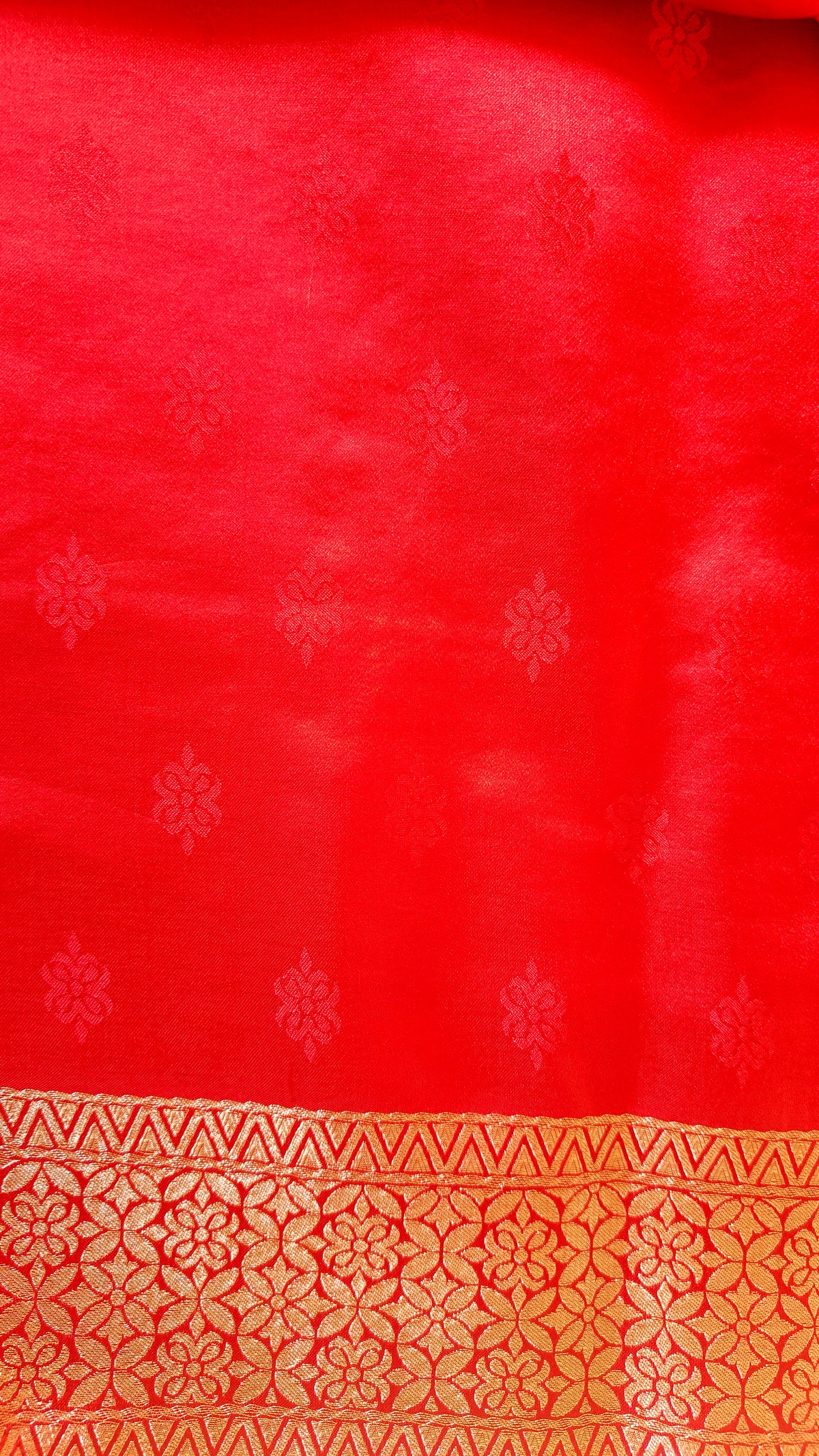 Red Banarasi Silk Tanchoi Saree