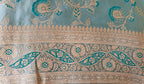Ferozi Floral Jaal Silk Saree