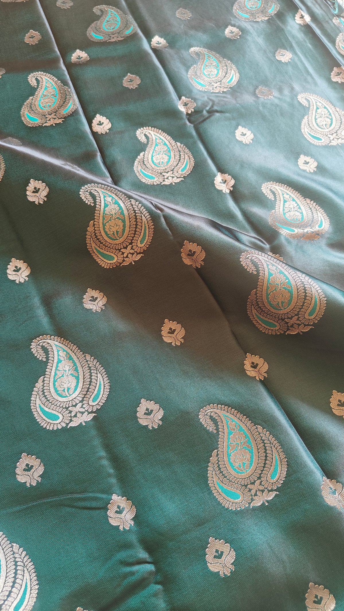 Dark Green Banarasi Silk