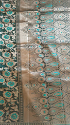 Dark Green Banarasi Silk