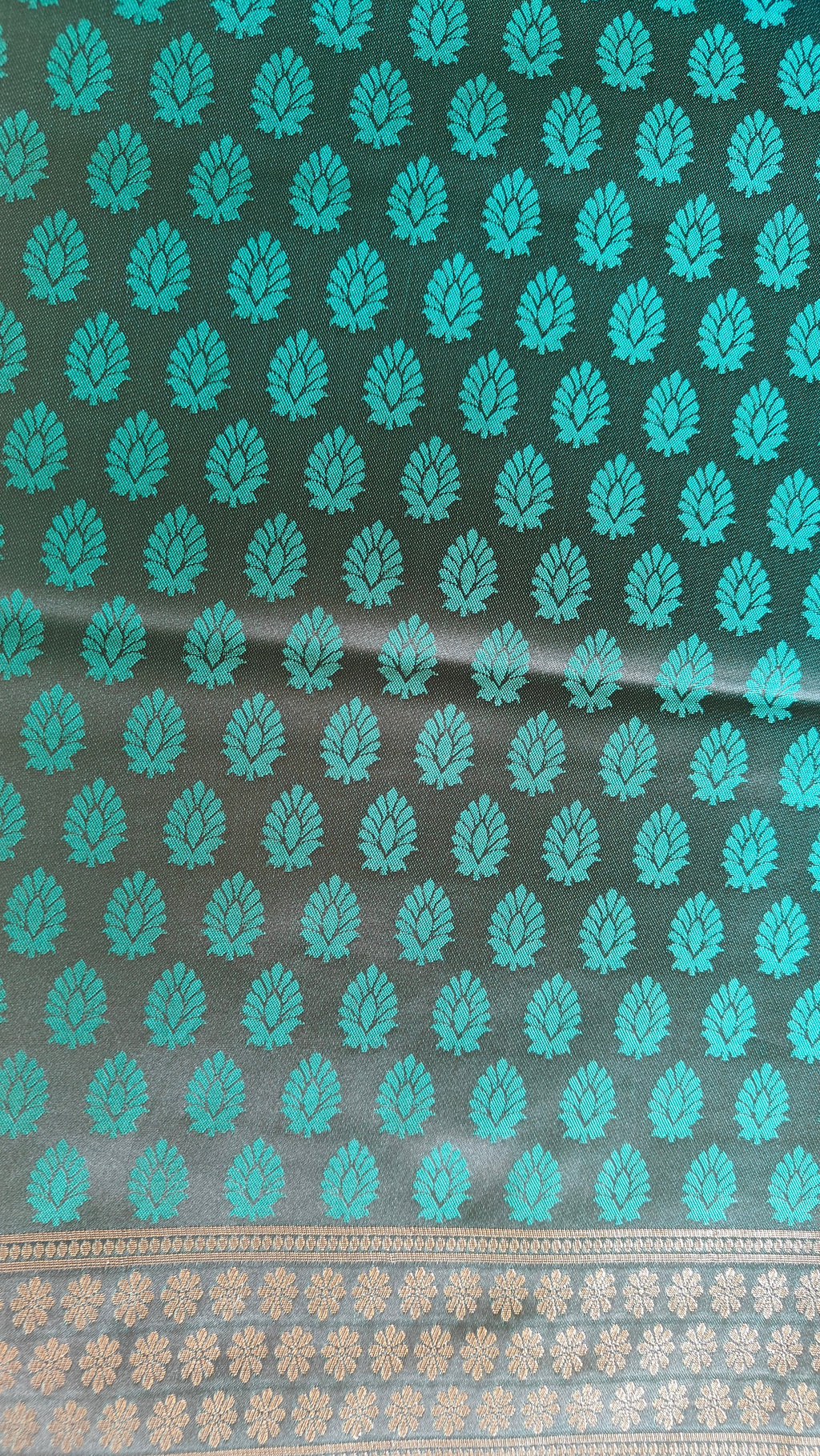Dark Green Banarasi Silk