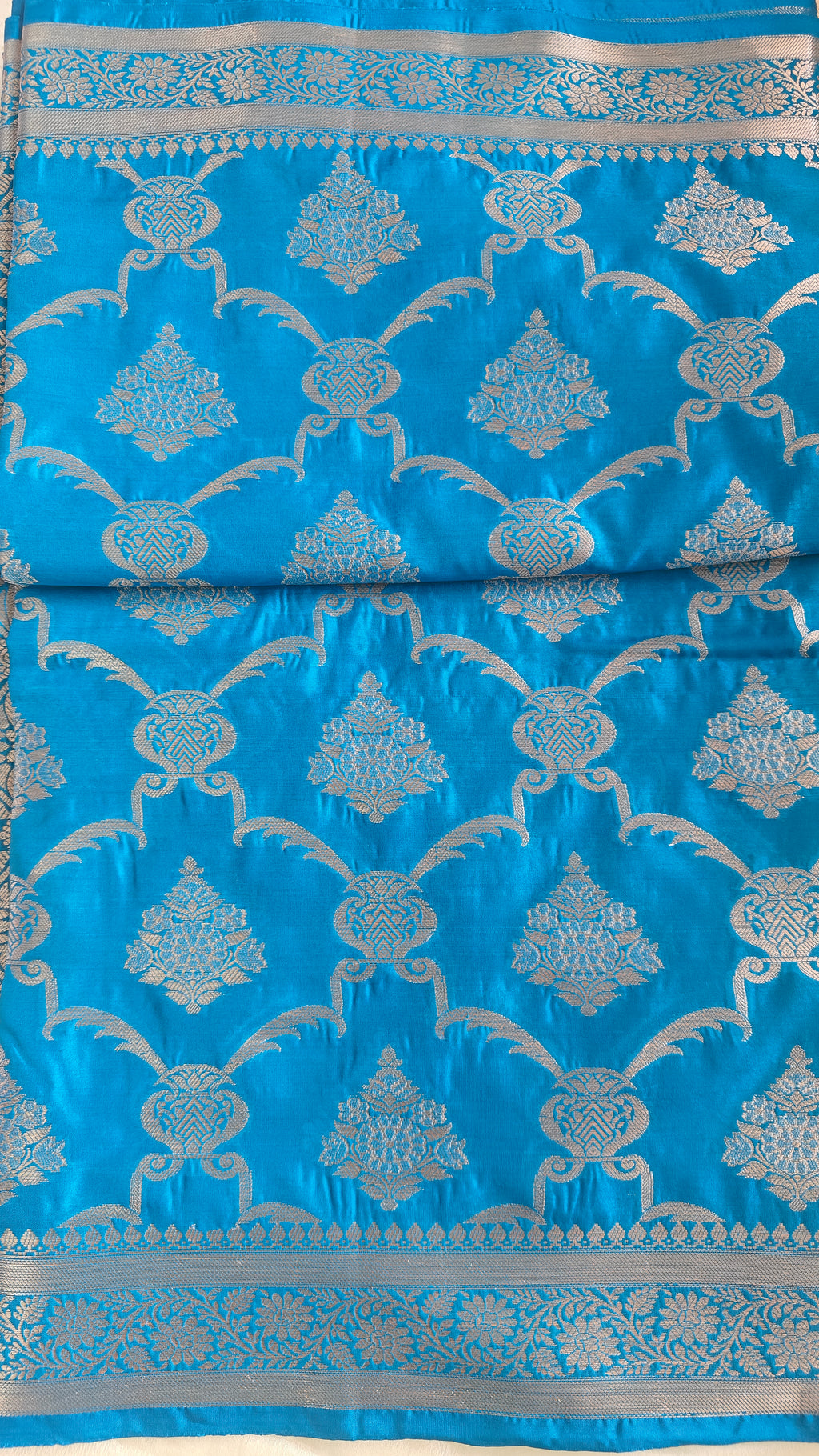 Teal Banarasi Silk saree