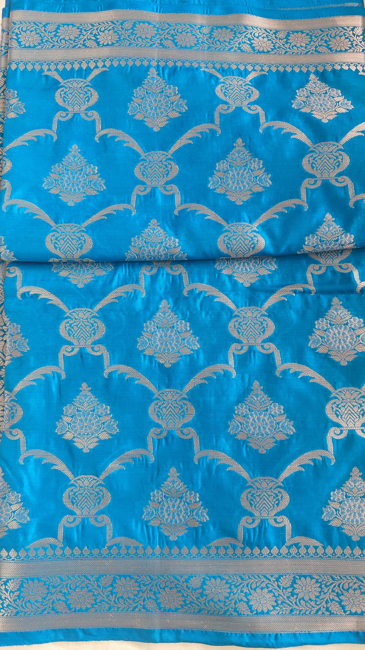 Teal Banarasi Silk saree