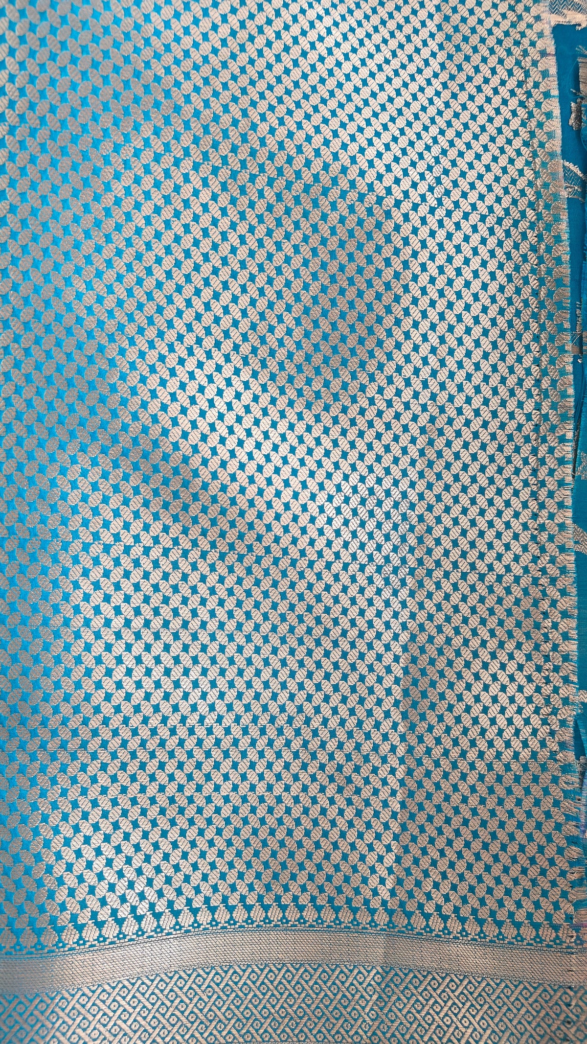 Teal Banarasi Silk saree