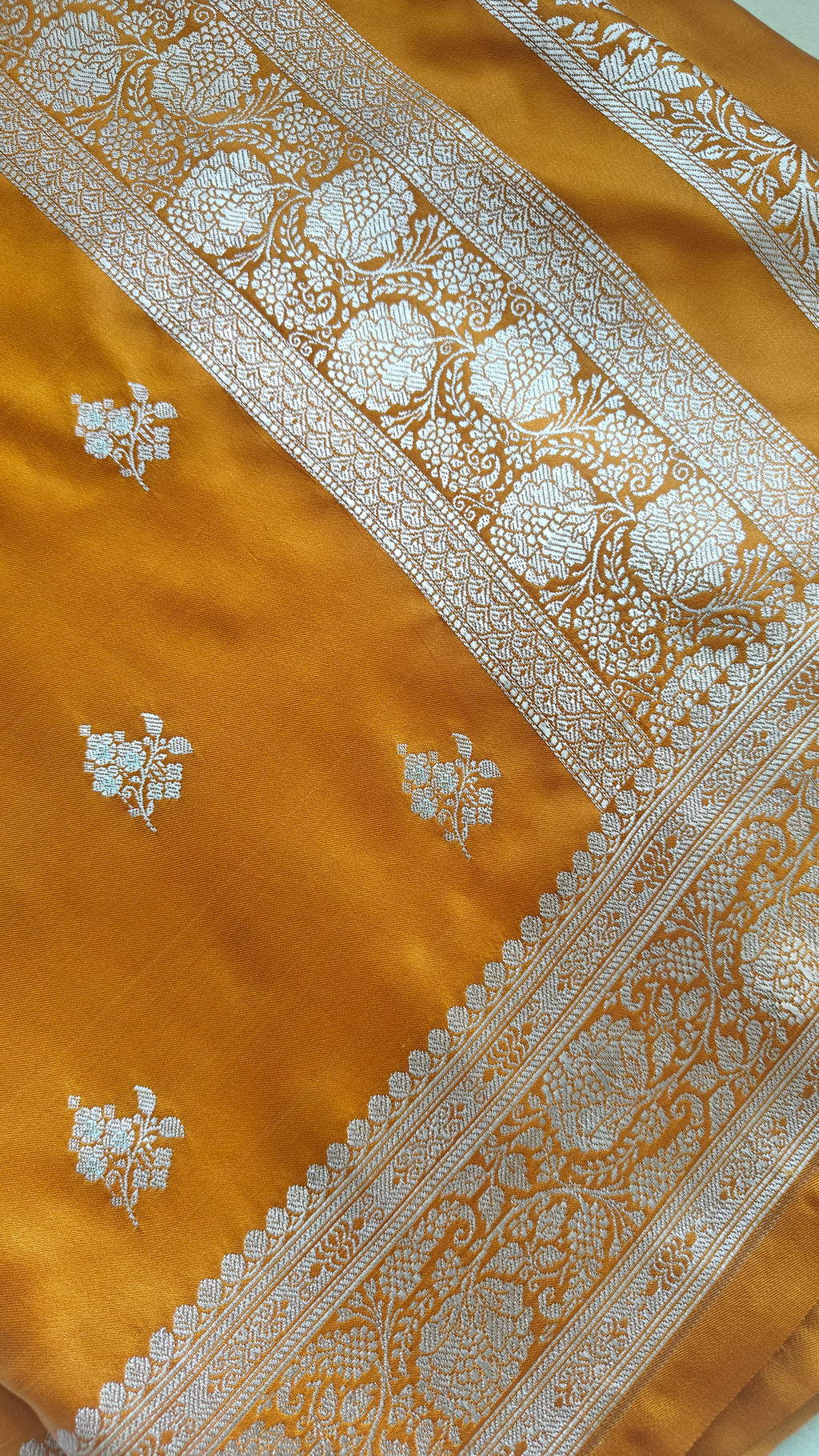 Mustard Silk Meenakari Saree