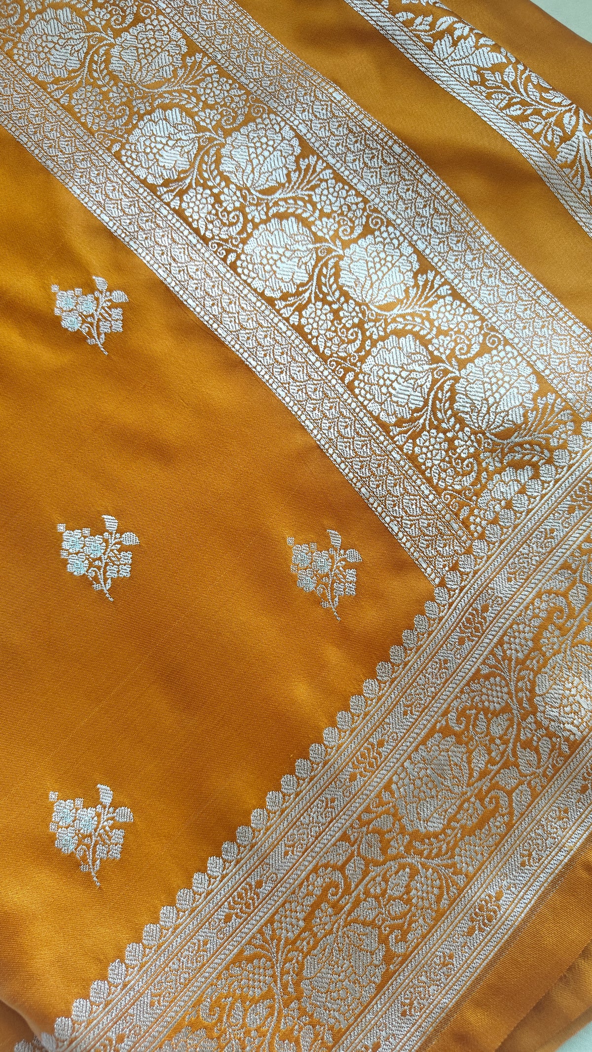 Mustard Silk Meenakari Saree