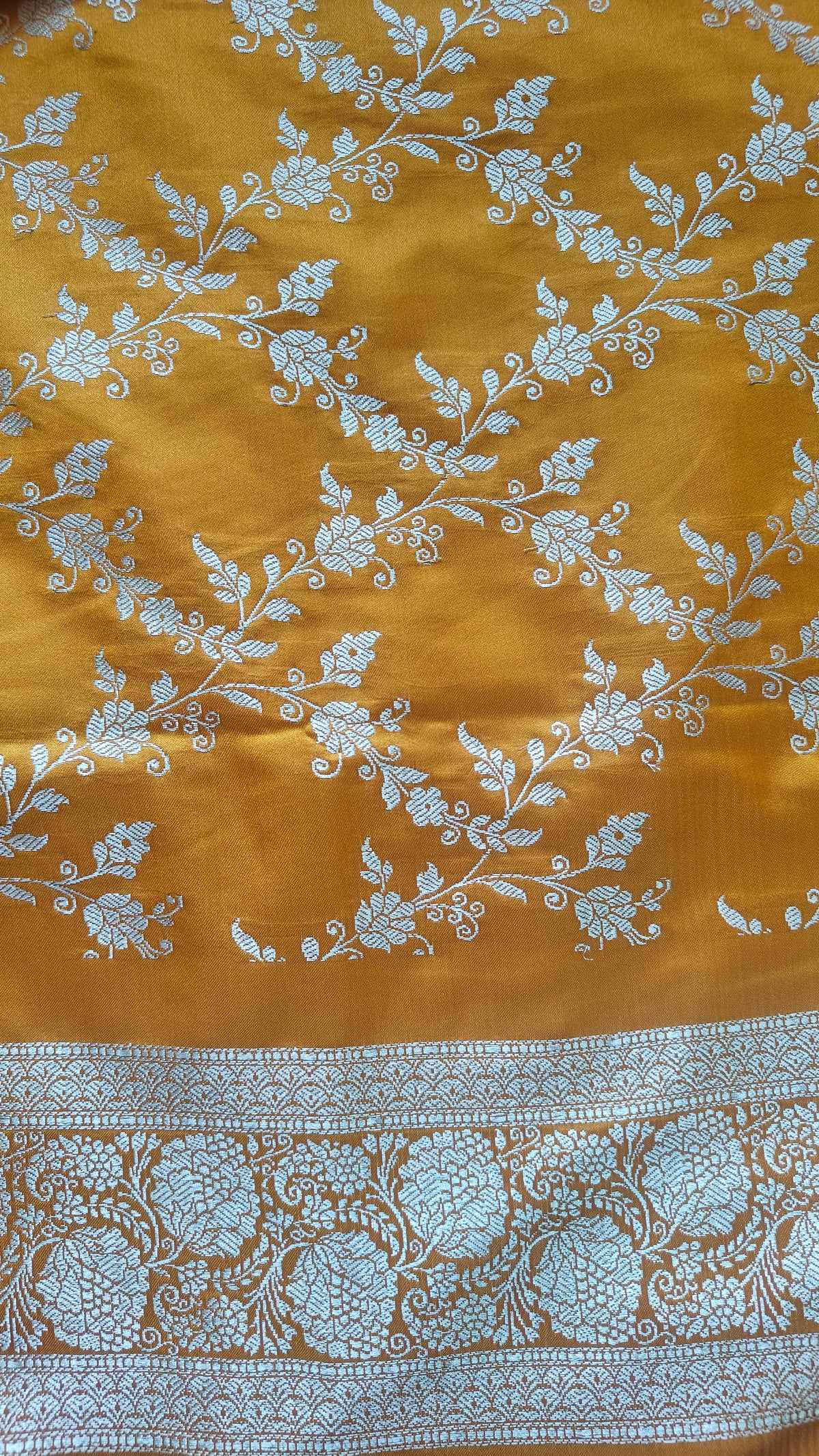 Mustard Silk Meenakari Saree