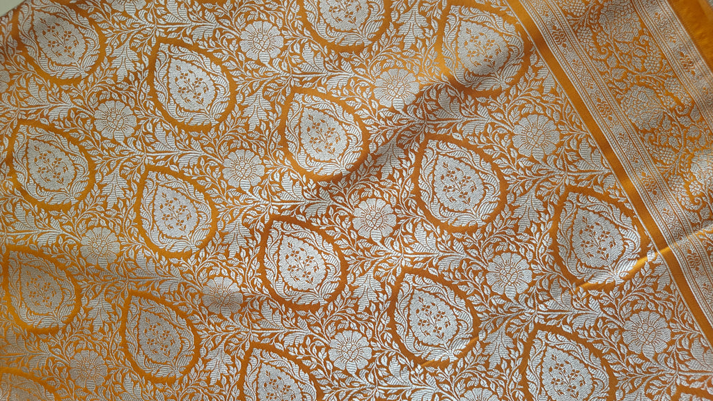 Mustard Silk Meenakari Saree