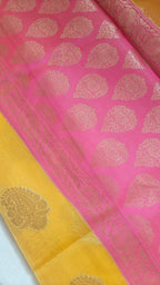 Yellow Organza Zari Booti Saree