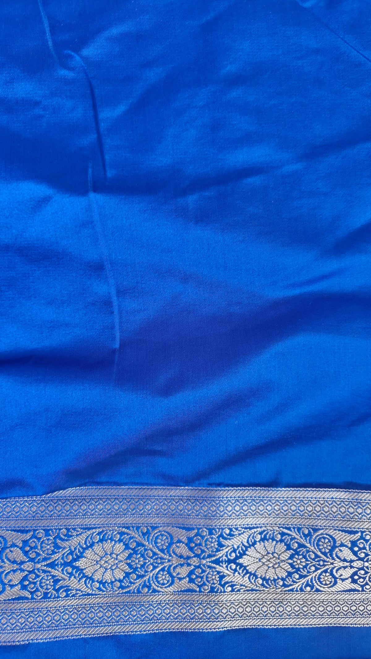 Blue Silk Zari Jaal Saree