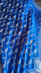 Blue Silk Zari Jaal Saree
