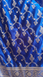 Blue Silk Zari Jaal Saree