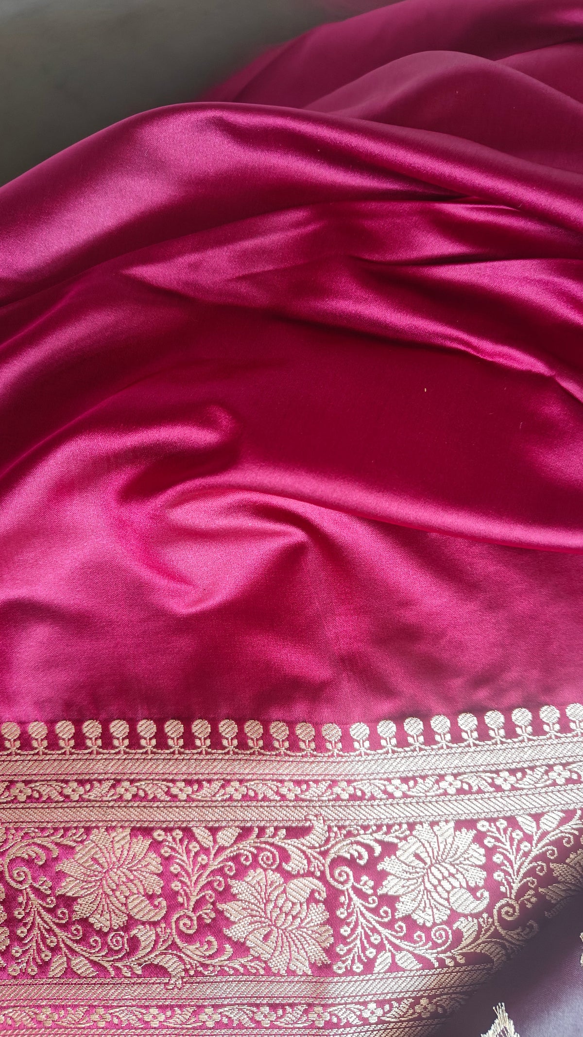 Magenta Pink Booti Silk Saree